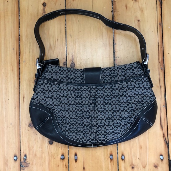 COACH Signature Hobo Black & Grey - Picture 2 of 6